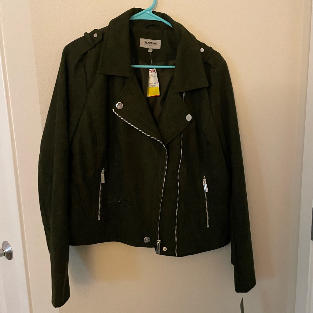 Brand New Kenneth Cole Reaction Green Motorcycle Jacket